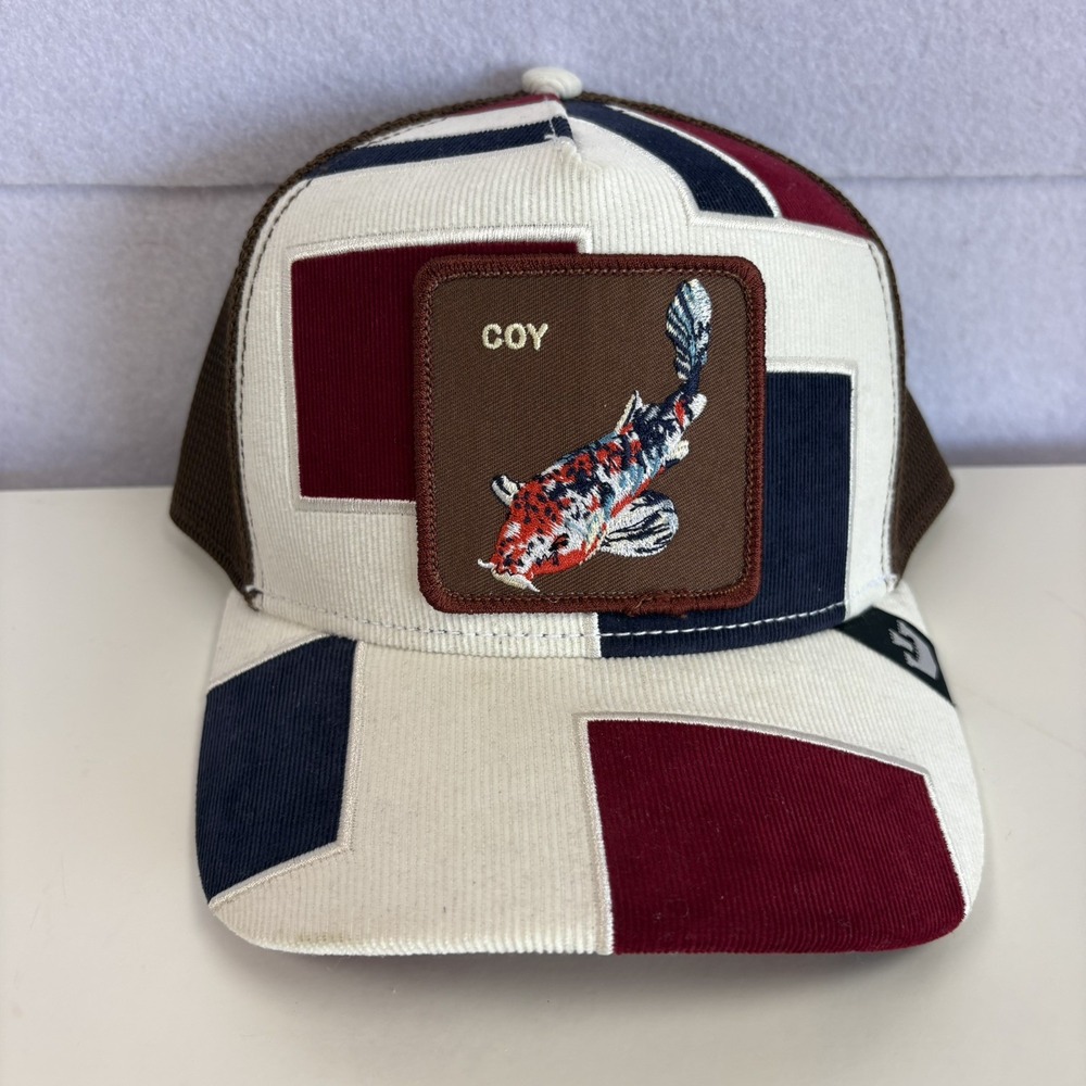 Goorin Bros The Farm Trucker Hat Japanese Coy Fish Carpt Diem Corduroy NWT